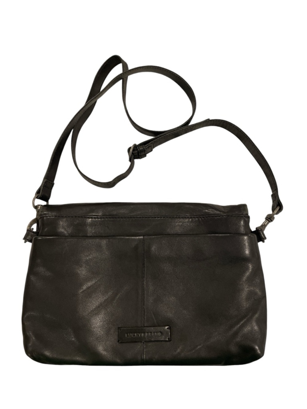 Lucky Brand Black Leather Shoulder Crossbody Handbag